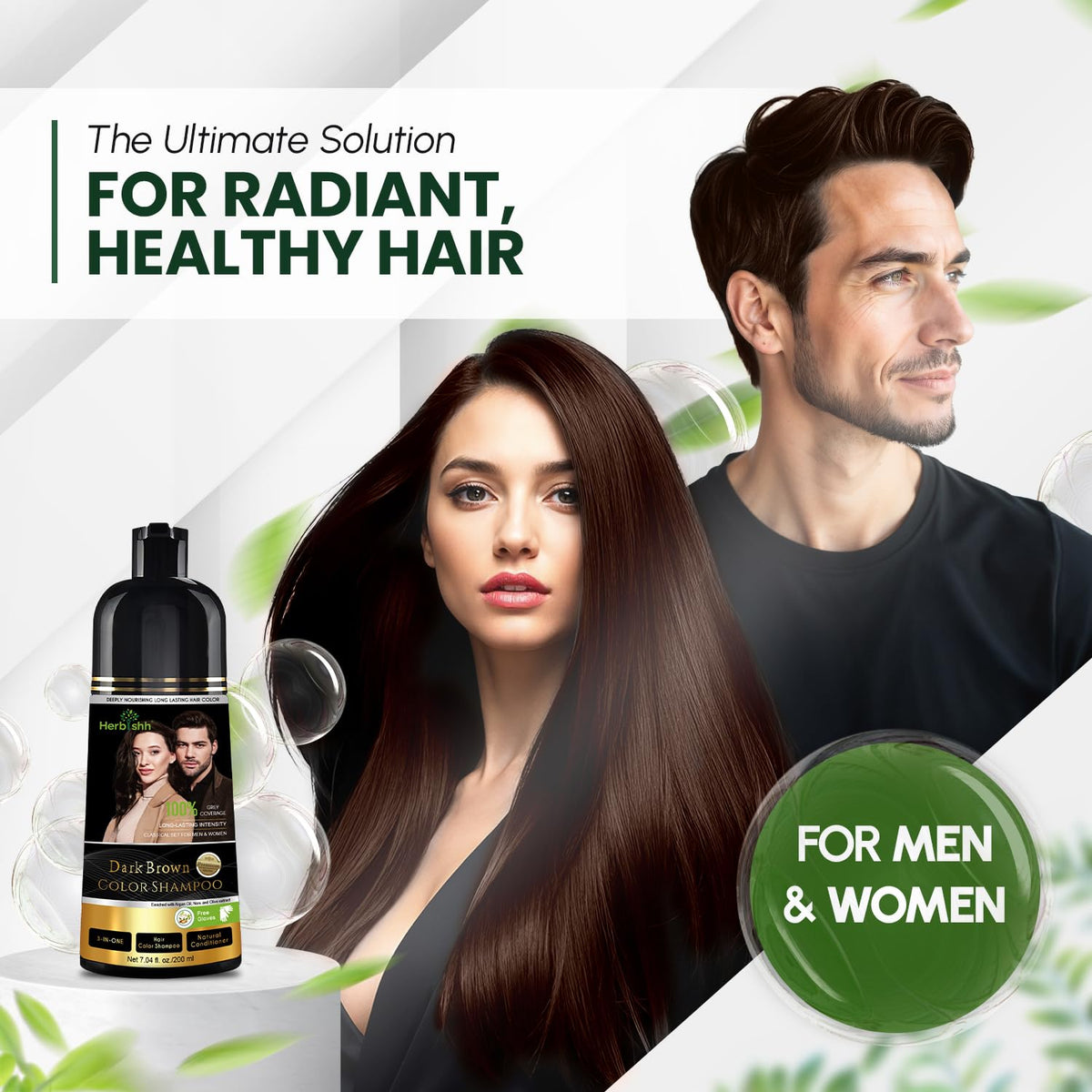 Herbishh close-up of shampoo texture, creamy conditioning formula for smoothness