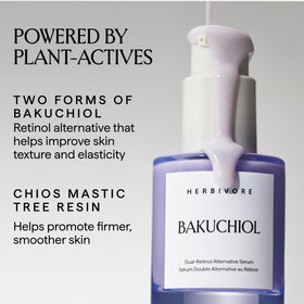 HERBIVORE serum texture drop highlighting lightweight absorption and smooth finish