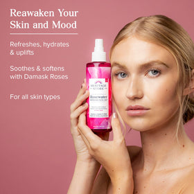 HERITAGE STORE fine mist spray in action delivering even hydration