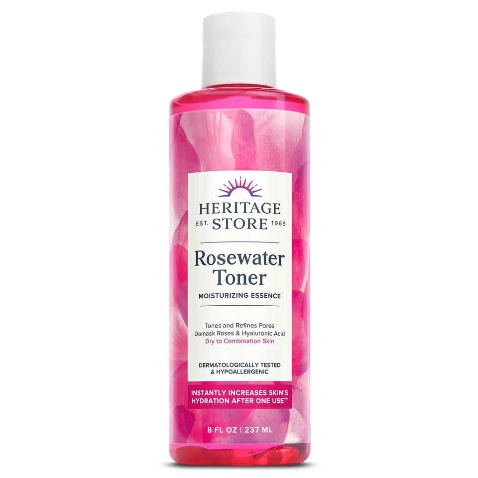 HERITAGE STORE front bottle view showing toner and eco friendly packaging benefit