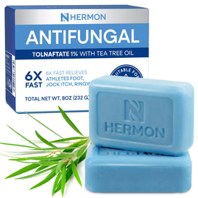 Hermon front packaging showing two bars and antifungal benefit