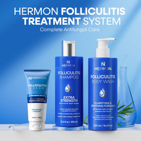 Hermon label closeup highlighting ingredients and clear usage benefit