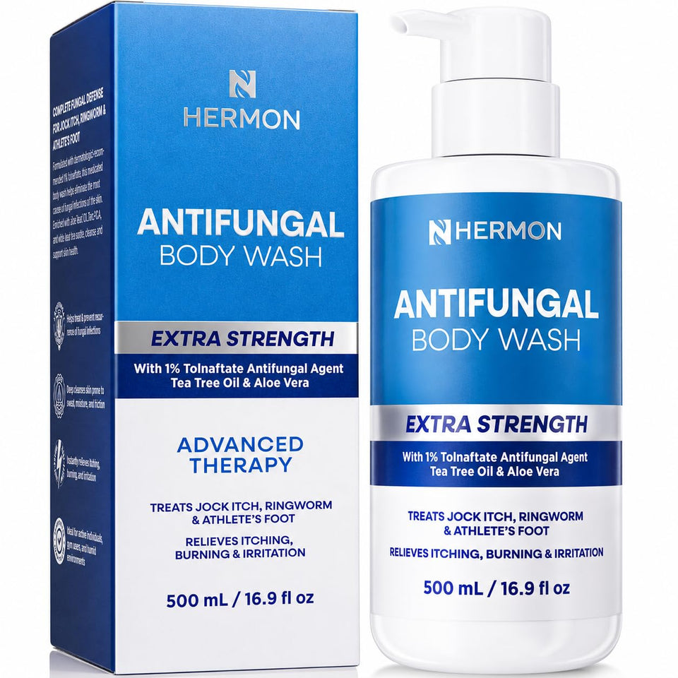 Hermon front packaging showing bottle and brand, highlighting medicated benefit