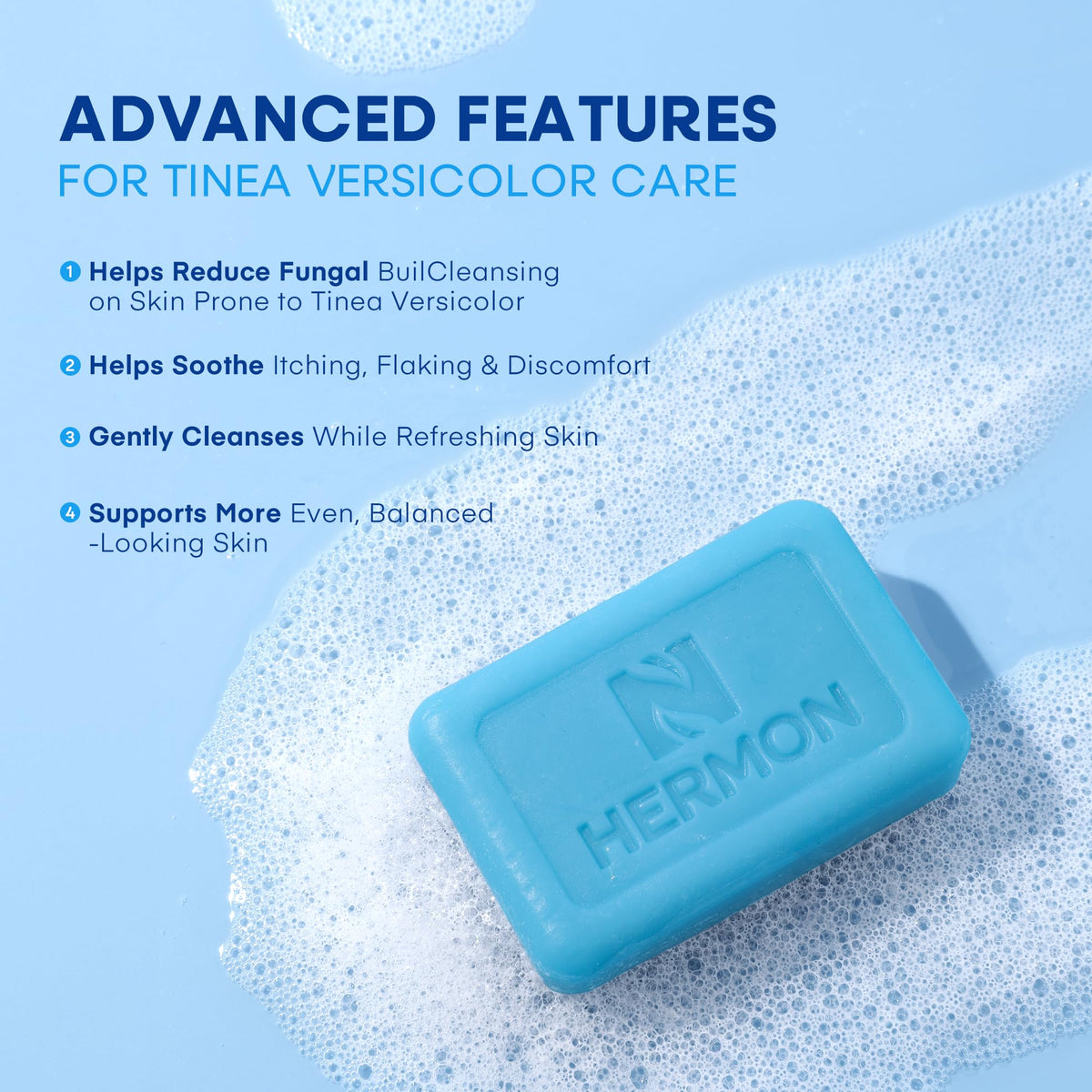 Hermon bar in shower use demonstrating easy rinse and skin-cleansing benefit
