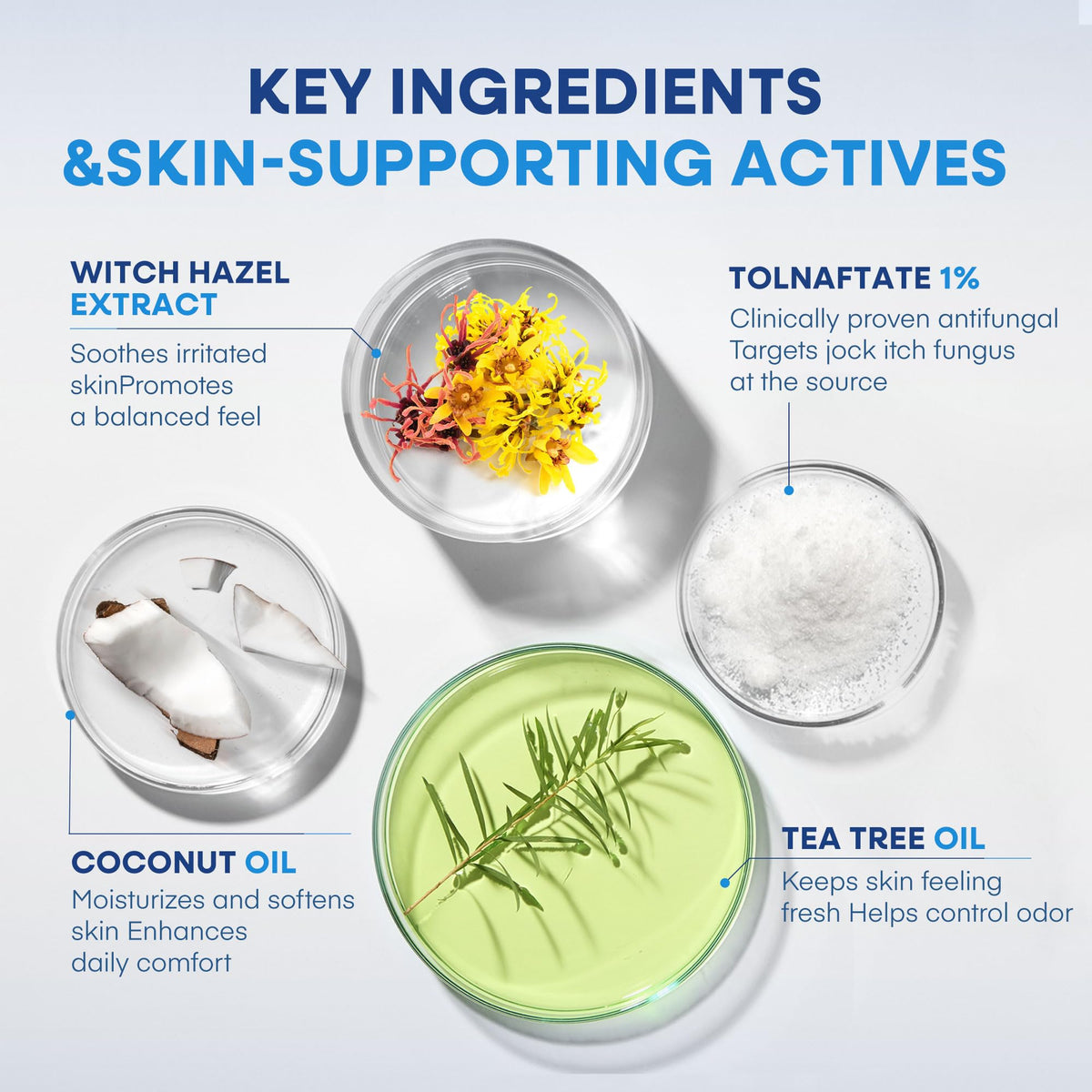 Hermon tea tree oil ingredient imagery signaling soothing support