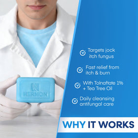 Hermon soap lathered on skin demonstrating effective cleansing