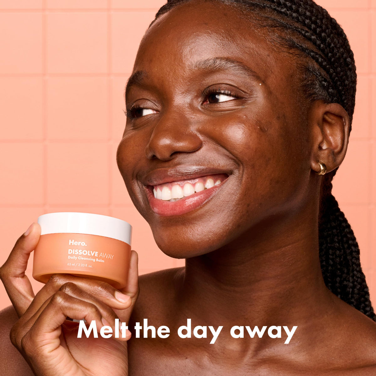 HERO COSMETICS texture close-up of balm solid-to-oil melting for easy removal