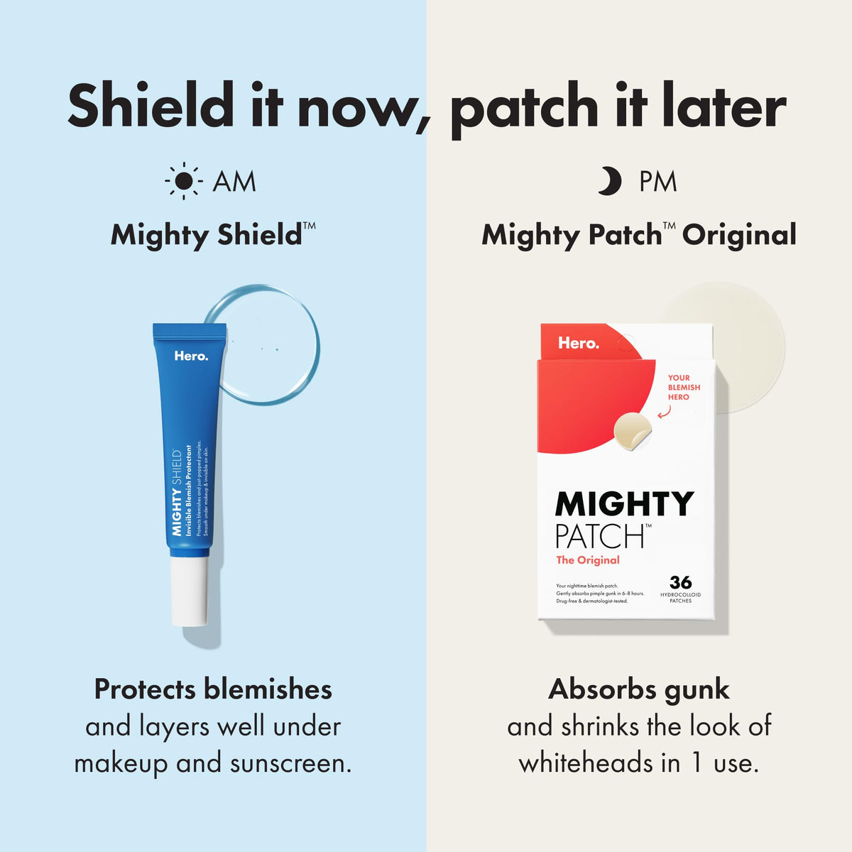 HERO COSMETICS in a toiletry bag illustrating everyday portability benefit