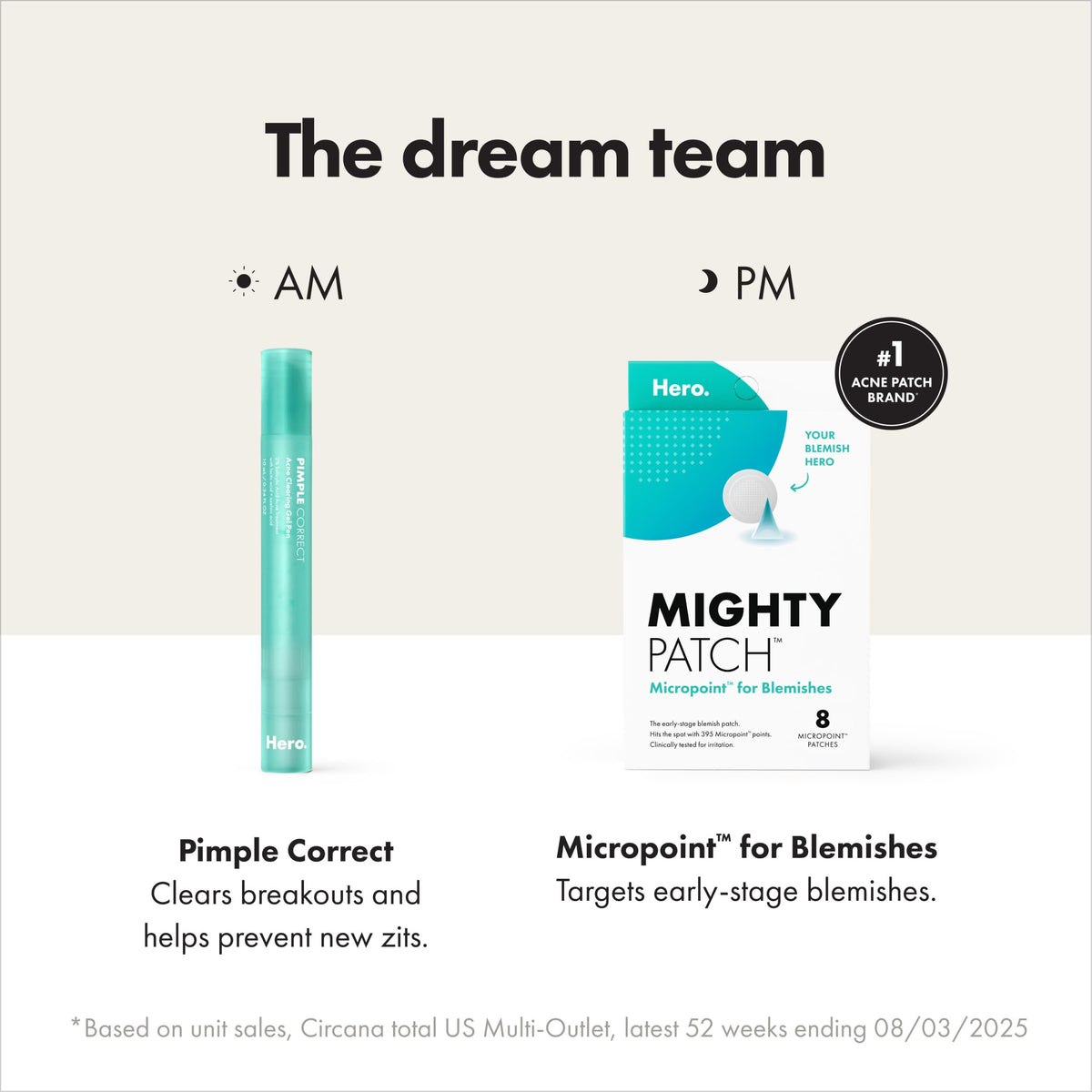 HERO COSMETICS pen on nightstand next to pillow suggesting evening spot care
