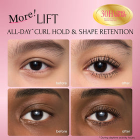 Heroine Make before and after lash comparison for visible volume