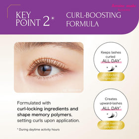 Heroine Make close-up of lashes after application highlighting length and definition