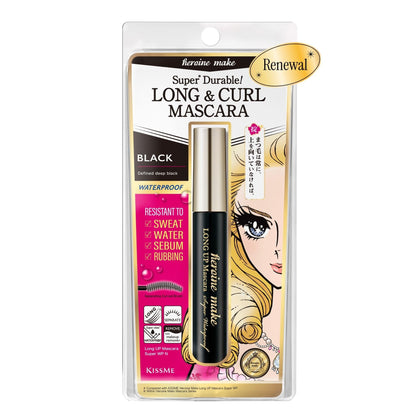 Heroine Make front packaging showing sleek tube and New Black finish benefit long wear