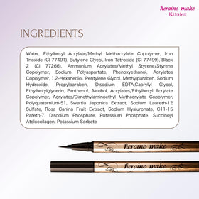 Heroine Make product label close-up showing hypoallergenic claim and Japanese origin