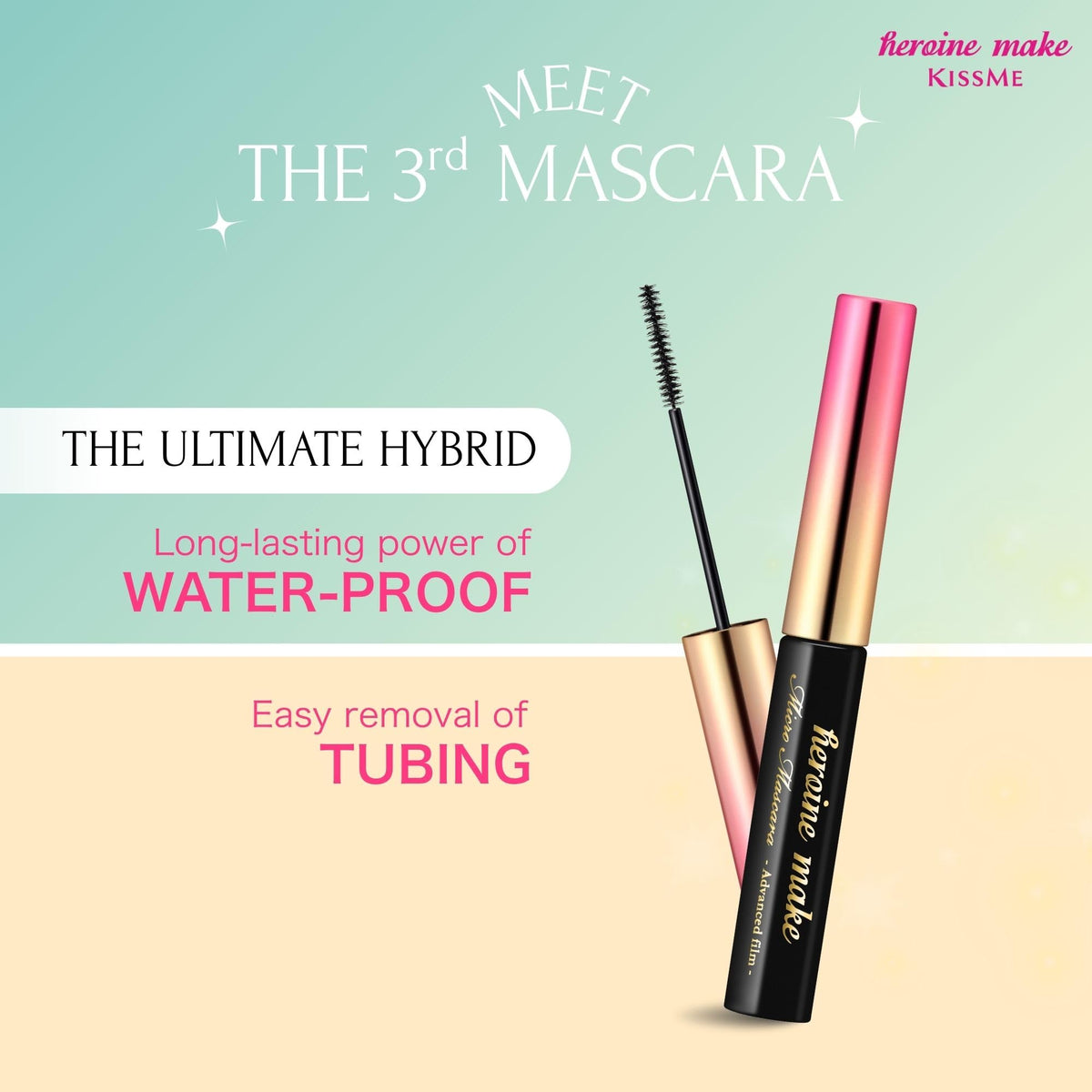Heroine Make size comparison beside a lipstick showing compact travel-friendly benefit