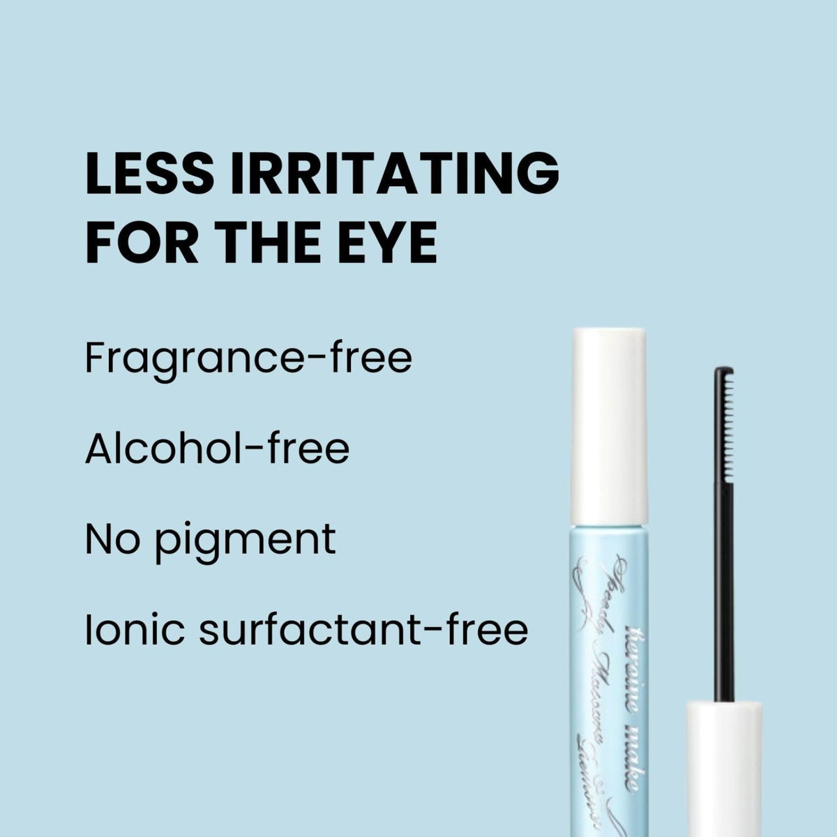 Heroine Make eye makeup remover bottle front conveying gentle formula for comfortable makeup removal