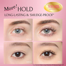 Heroine Make black mascara texture swiped to show smooth coverage