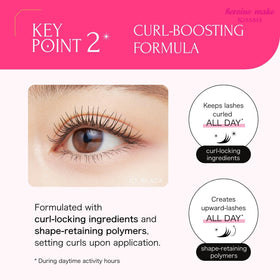 Heroine Make before and after lashes showing lengthening and separation benefit