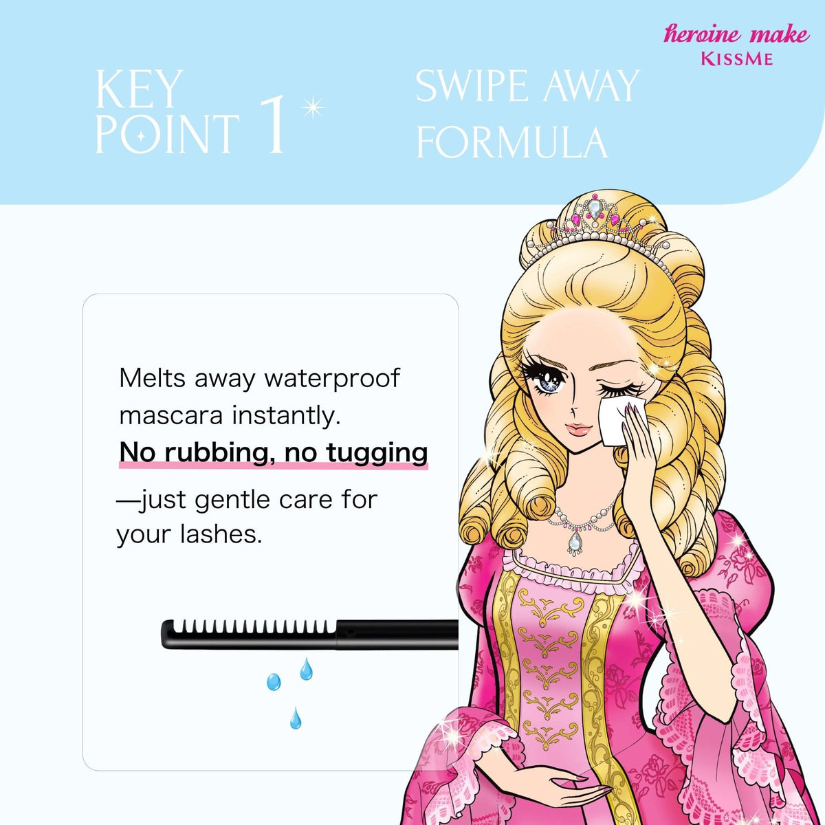 Heroine Make clear remover drop showing lightweight, fast-acting texture