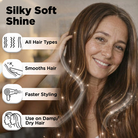 HerStyler glass bottle closeup with secure cap preventing leaks