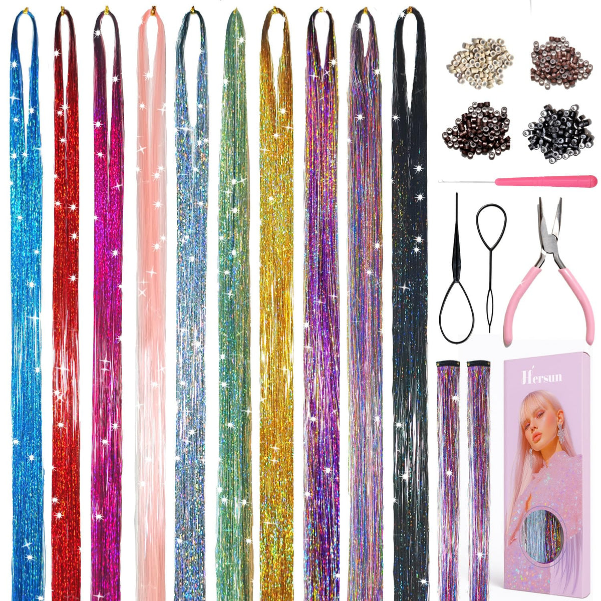 HERSUN front packaging showing kit contents and color variety benefits styling
