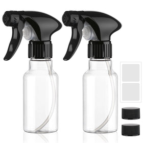 Hethyo clear spray bottles front view shows compact, travel-friendly design and visibility