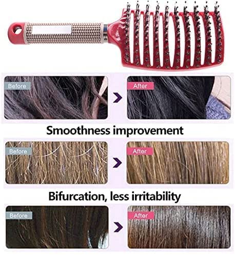 Heubek detangler brushing wet hair showing quick, gentle knot removal