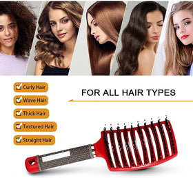 Heubek brush in hand showing size and ergonomic grip for comfortable use