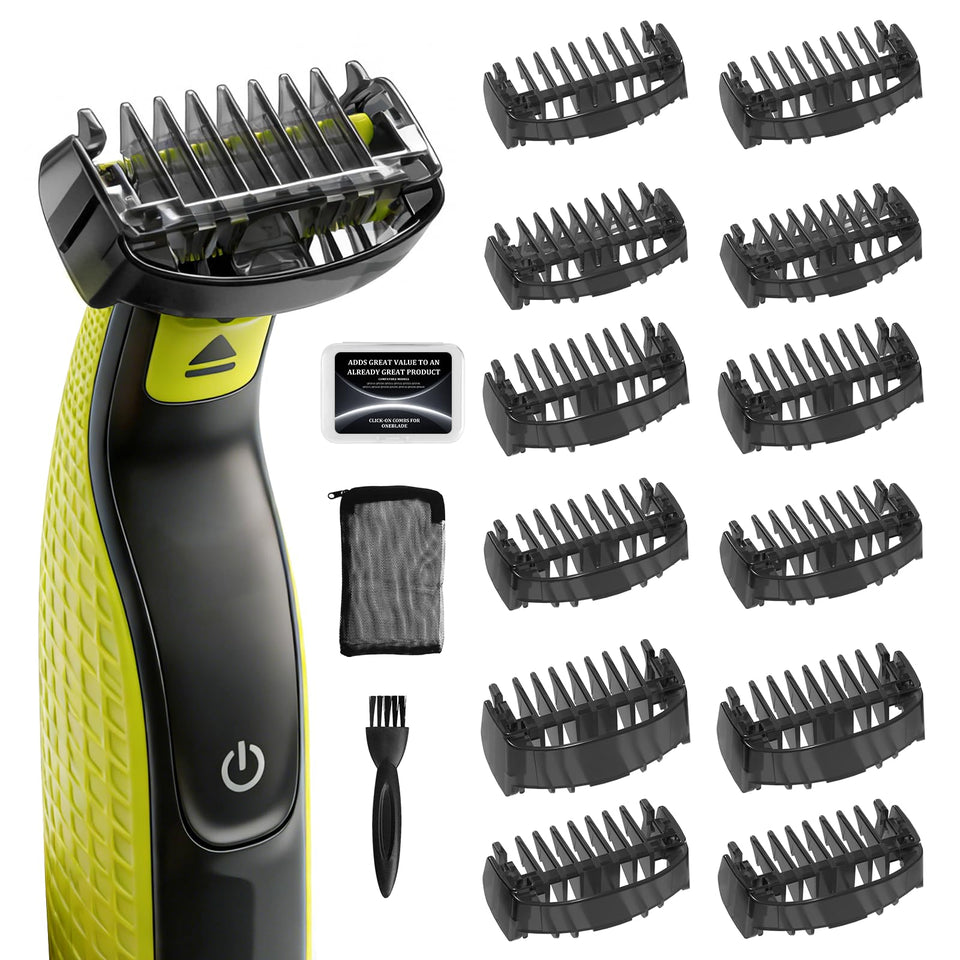 HEY BLLFLYBY comb set front view showing all guards for quick selection and neat storage