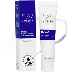 Hey Honey Relax front jar showing calming cream and clear branding for gentle relief
