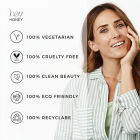 Hey Honey Relax layered under makeup showing non-greasy, sunscreen-friendly finish
