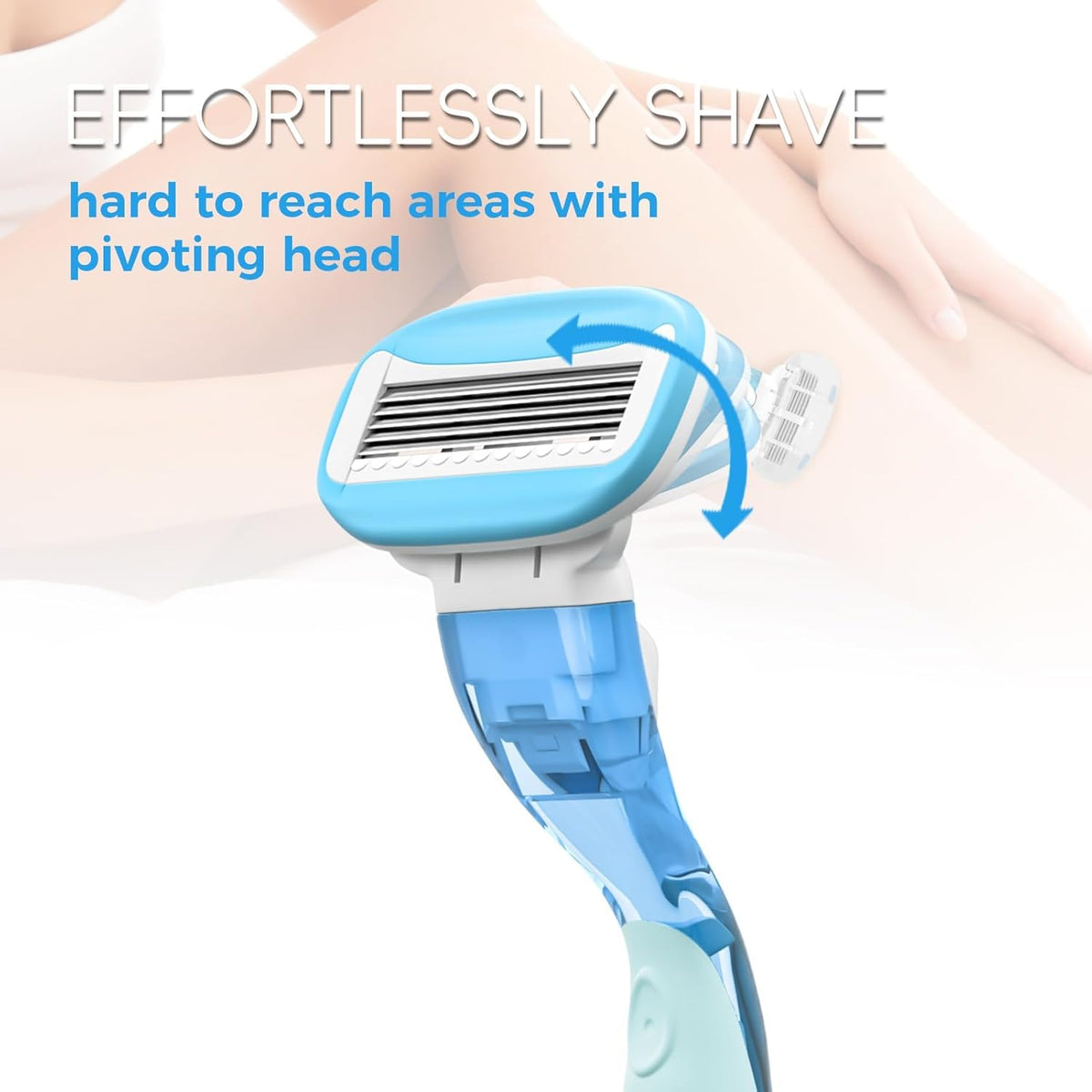 HEYAXA razor in use shaving a leg showing smooth glide and control