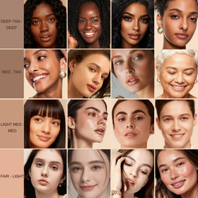 HeyBeauty swatch of light brown formula on skin showing smooth matte texture