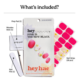 heyhae applying a strip in hand for quick at-home salon finish