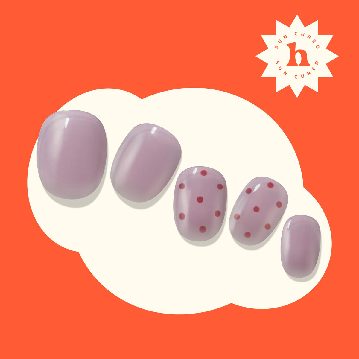 heyhae applied nail strip on finger showing neat fit and instant salon-quality look