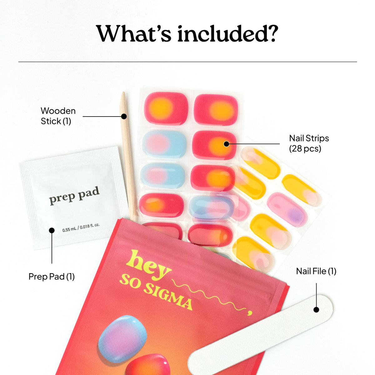 heyhae application steps with included tools for quick at-home manicure benefit