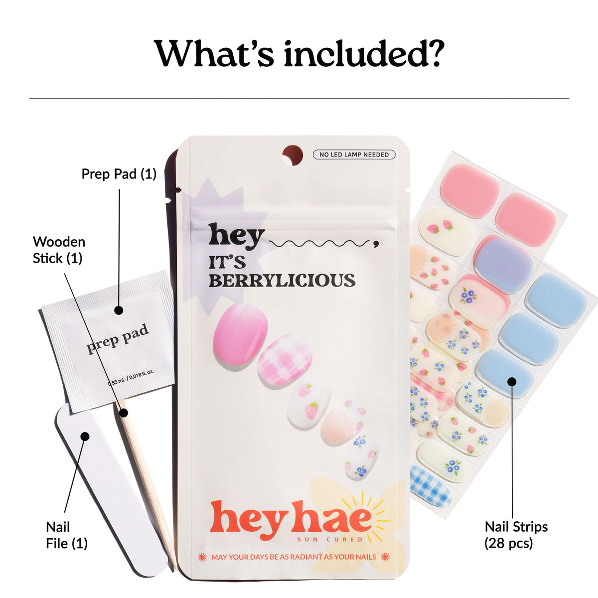 heyhae prep pad nail file and wooden stick for tidy precise application