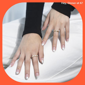 heyhae applied nails in a lifestyle scene showing salon-quality finish at home