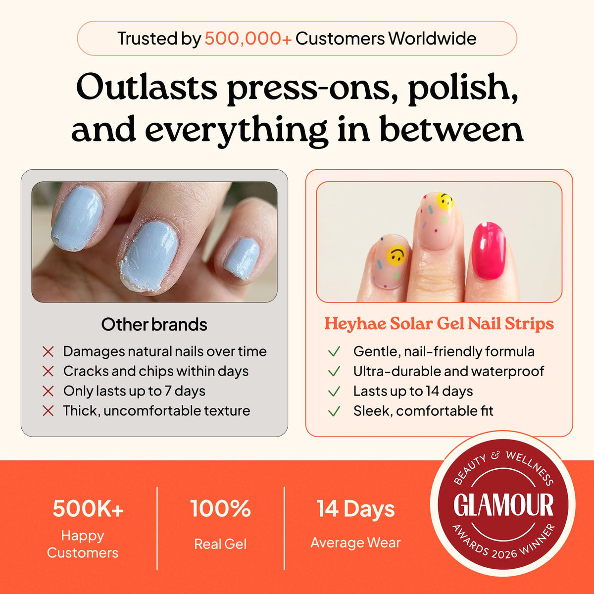 heyhae finished nails in lifestyle shot for festival-ready style