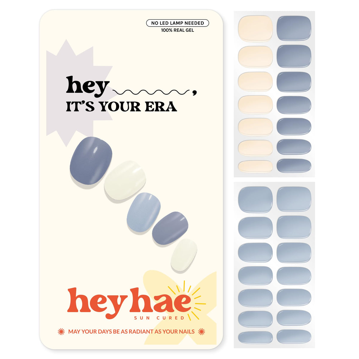 heyhae front package showing blue and white strips and tools, clear product overview
