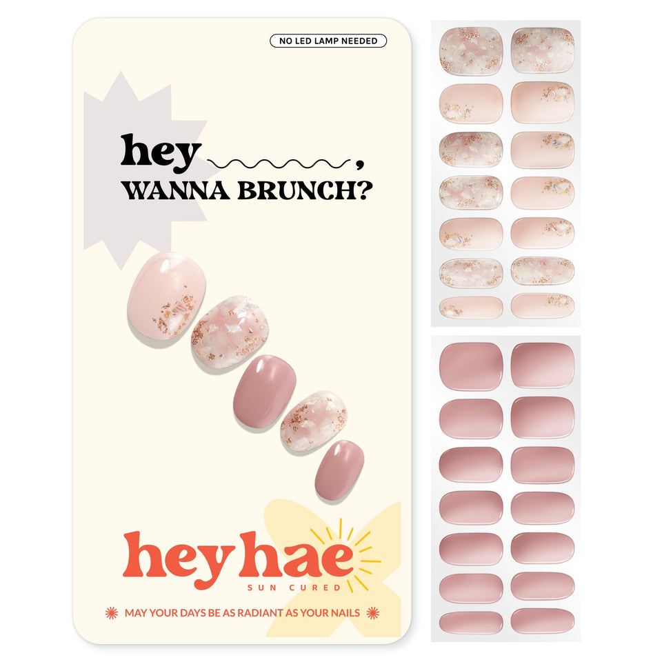 heyhae front packaging showing glitter pink design and salon kit benefit