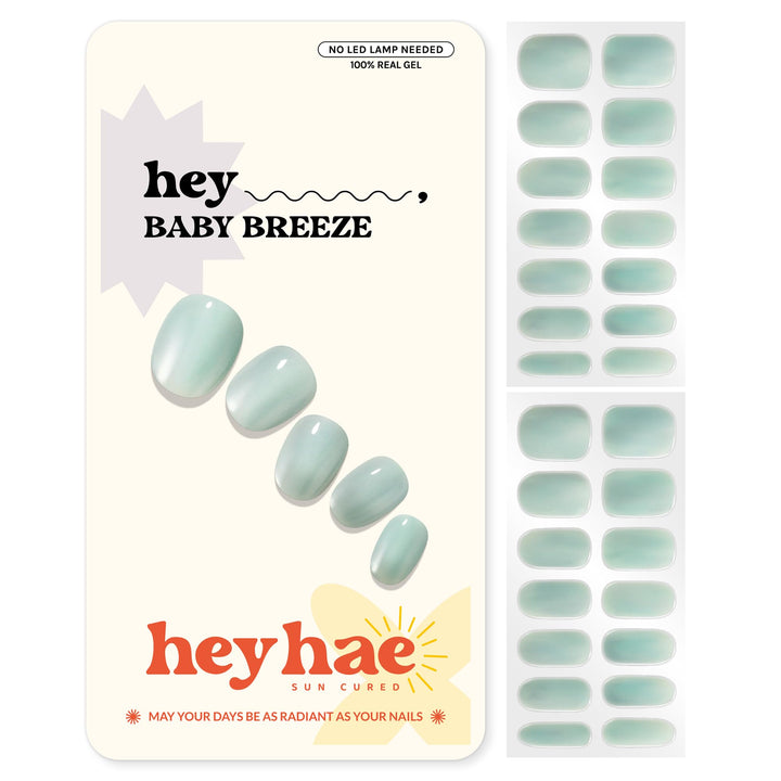 heyhae front packaging showing kit contents and pastel blue design for quick salon nails