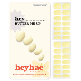 heyhae packaging front view showing yellow gel strips and kit benefits
