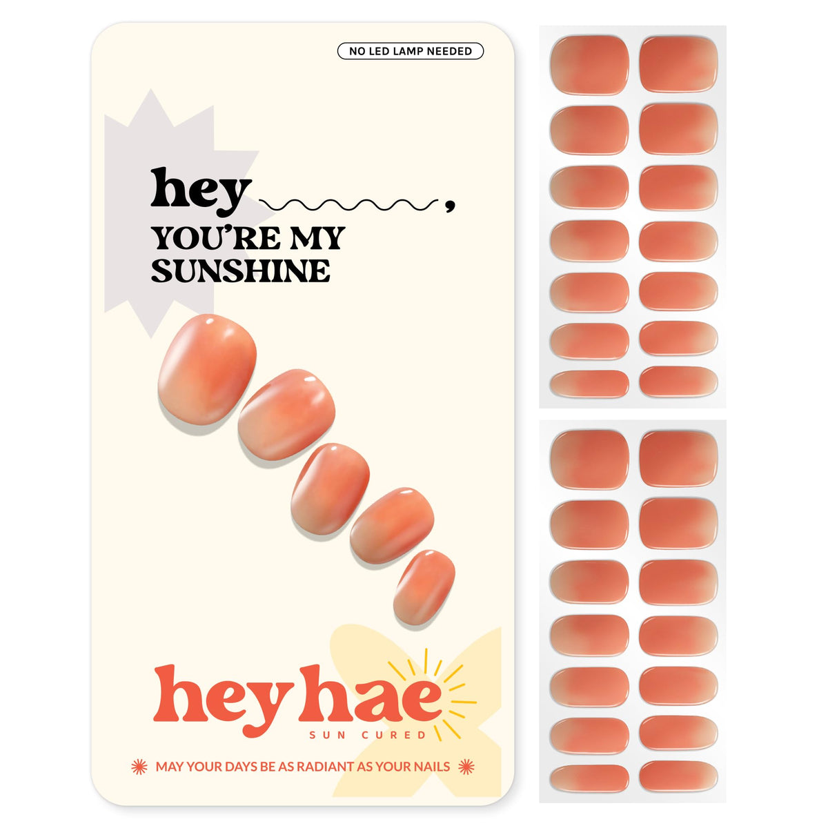 heyhae front packaging showing ombre orange design and kit benefits
