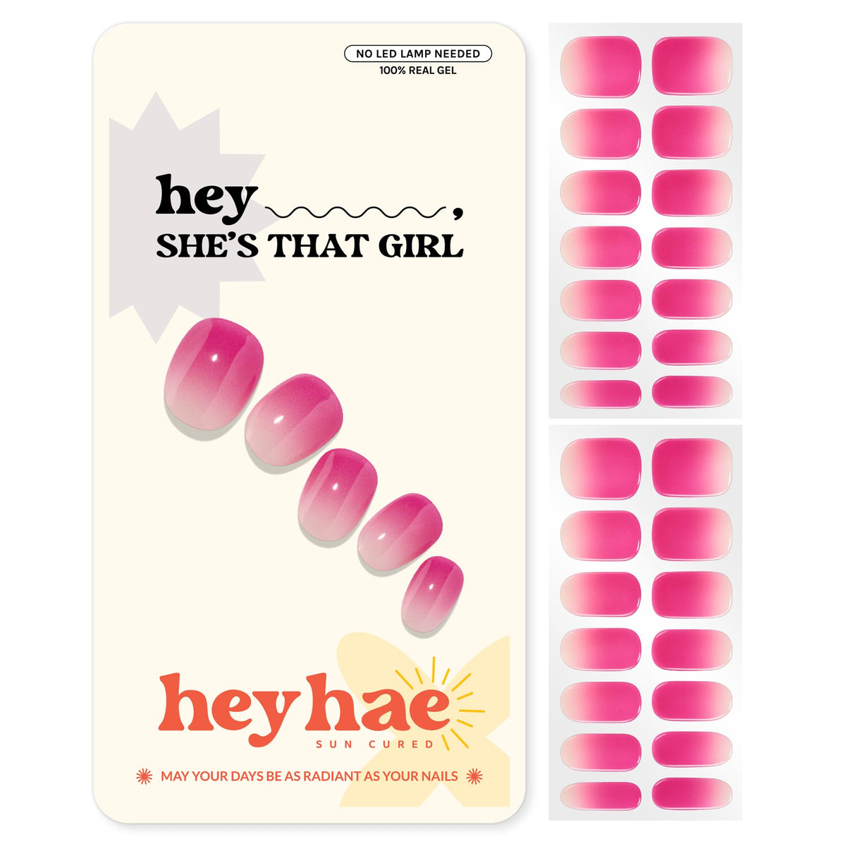 heyhae front packaging showing pink ombre design and kit benefits