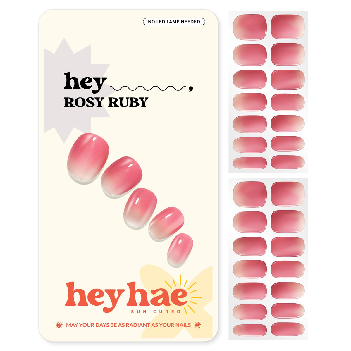 heyhae front packaging showing rosy ruby kit and included tools for convenient application