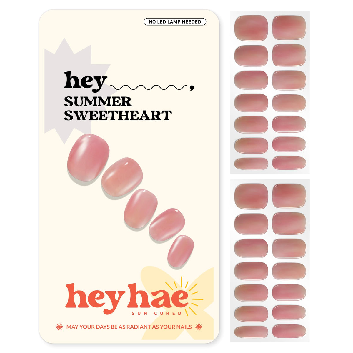heyhae front packaging showing kit and pink strips for instant salon look