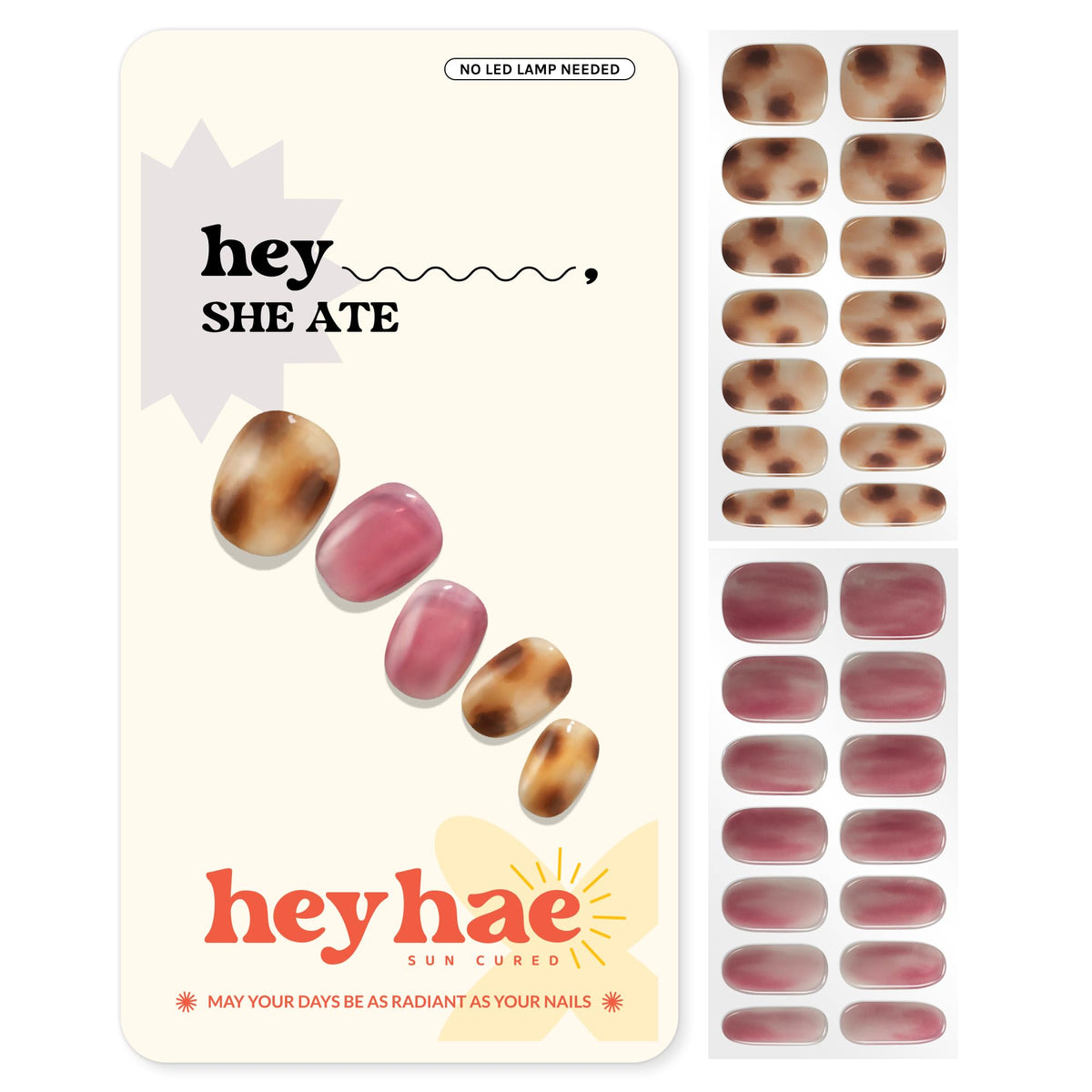 heyhae front packaging showing kit contents and ready-to-use strips for fast application