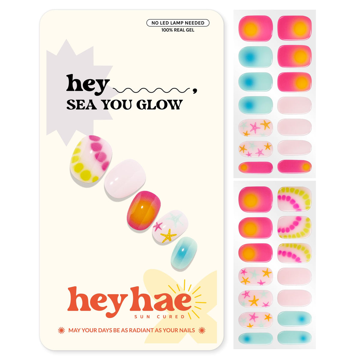 heyhae front packaging showing neon ombre strips and kit benefits