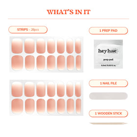 heyhae hand applying strip demonstrating fast lamp-free application for busy mornings