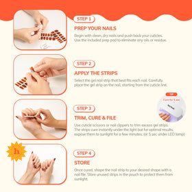 heyhae nail strips curing in sunlight to lock glossy gel finish
